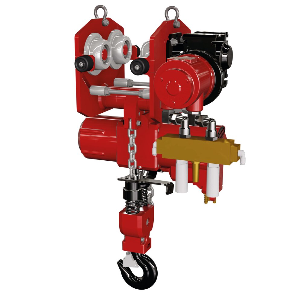 Air Chain Hoist with pneumatic blocker, Red Rooster TCR / TCS series REMA